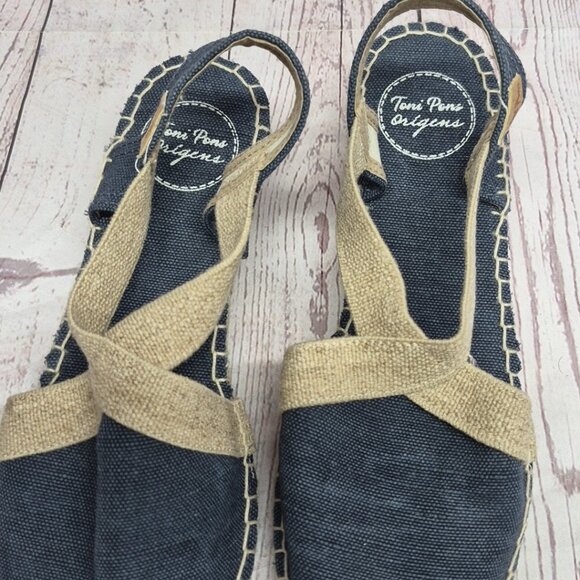 Toni Pons Flat Espadrilles Cotton Fabric Verdi V Size 39 - Picture 10 of 10